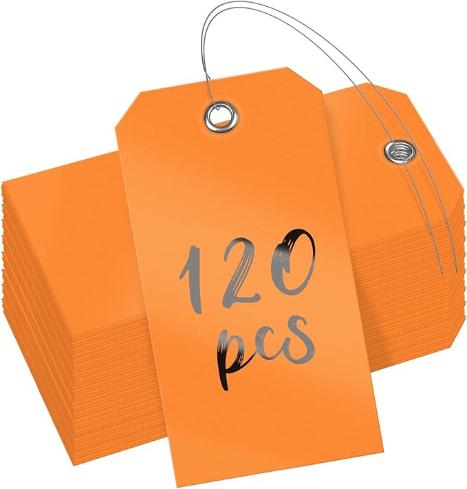 Uniclife 120 Pcs Orange Plastic Tags by UnicLife