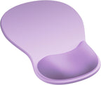 Ergonomic Mouse Pad with Gel Wrist Rest, Comfortable Cute Mousepad | with Non-Slip PU Base, Waterproof & Washable Surface, Purple Mouse Pad for Office, Home, Gaming, Computer, Laptop