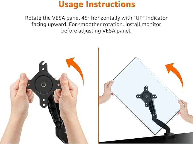 Amazon Basics Gas Spring Single Computer Monitor Arm Mount, Adjustable - Image 2