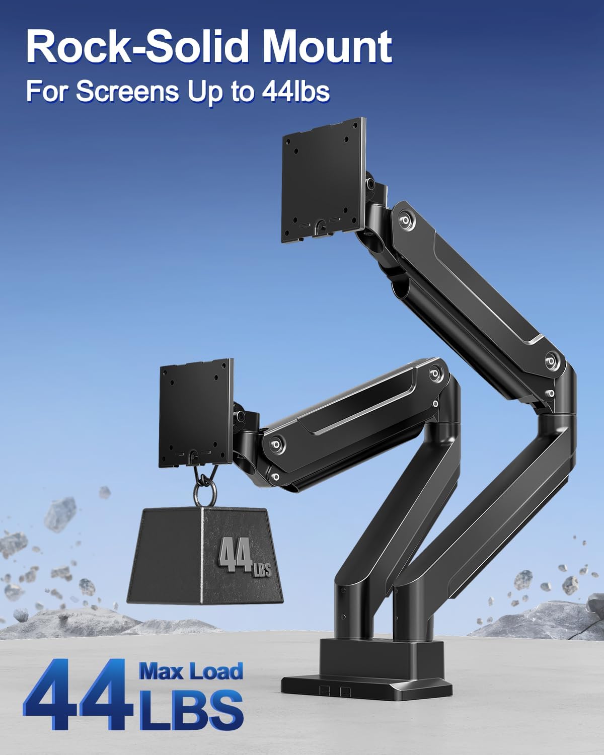 MOUNT PRO Dual Monitor Stand for Up to 44 lbs Ultrawide Screens Max 49 Inch, ...
