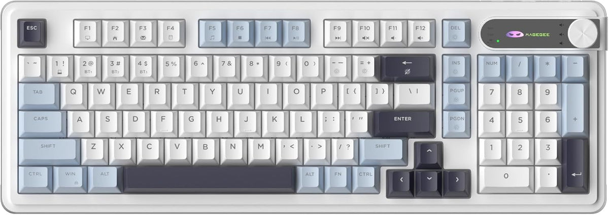 MageGee GK960 Wireless Keyboard, 98 Keys Tri-Mode BT/2.4G/Wired Membrane Gami...