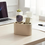 KINGFOM PU Leather Desk Organizer Pen Holder – Dual-Compartment Stylish Pencil - Image 4