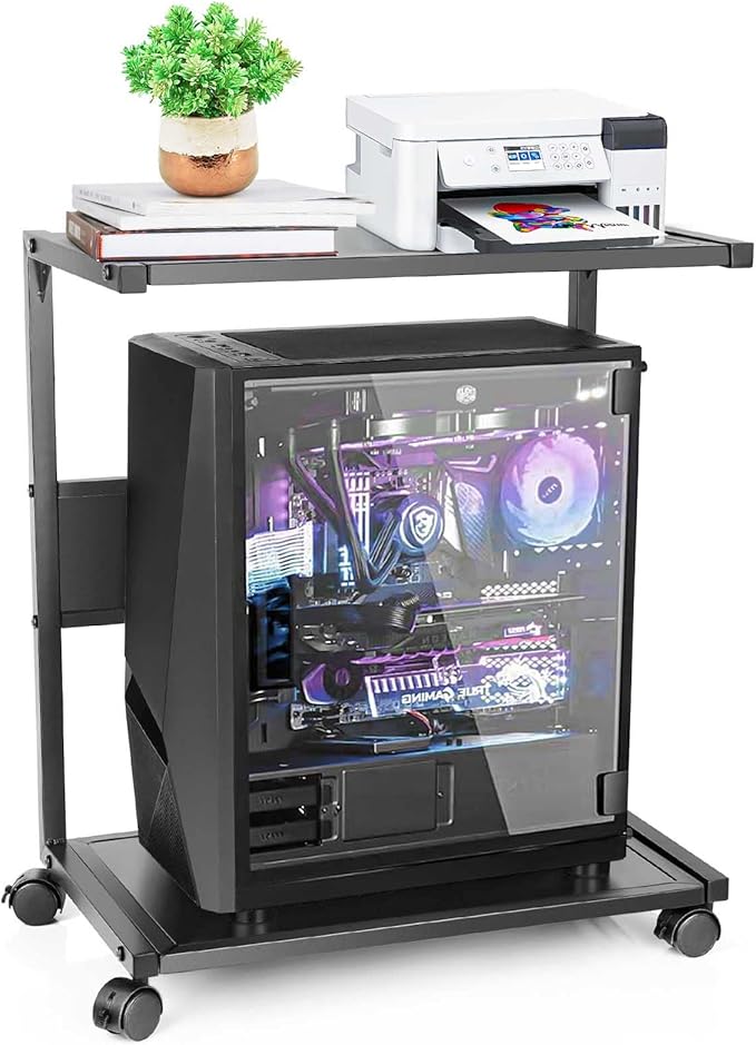 Bfttlity PC Stand Computer Tower Stand 2-Tier Metal CPU Holder by Bfttlity