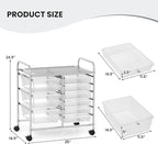 LDAILY 9 Drawer Rolling Storage Cart, Rolling Cart - Image 3