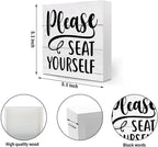 CQM 2 PCs Funny Bathroom Decor, Humorous Bathroom Decorative Sign, Rustic - Image 2
