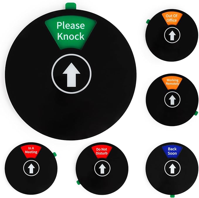 6-Sided Office Door Sign with Magnetic & Adhesive Backing by Unknown