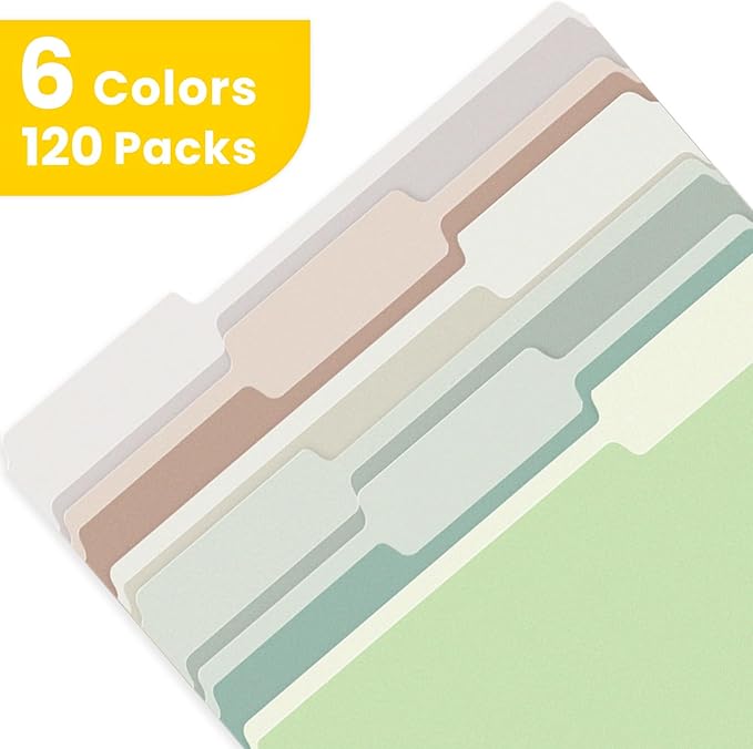 SUNEE File Folders, 120 Pack Manilla Folders 8.5 x 11, Colored File Folders - Image 4