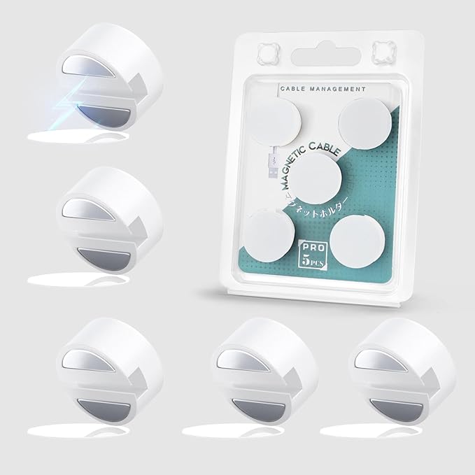 Maveek Magnetic Cable Clips White, Cord Organizer Magnet Silicone Cord by Maveek