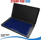 Large Stamp Pad, 6.1 x 3.4 Inch Blue Ink Pad Premium Quality Felt Pad Rubber - Image 2