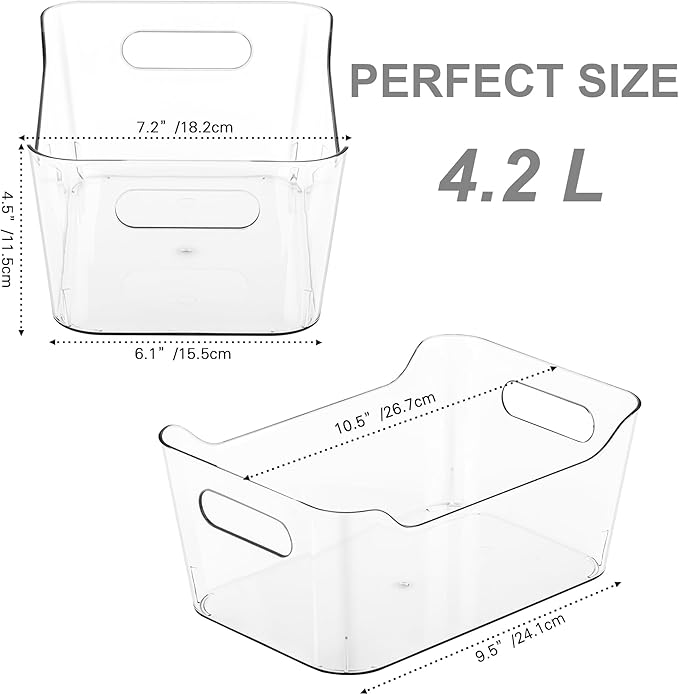 Tiawudi 12 Pack Plastic Storage Bins, Pantry Organizer, Shelf and Fridge - Image 2