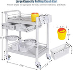 Medical Carts with Wheels 2 Tier Mobile Esthetician Cart 220 LBS Load Hospital - Image 2