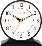 Tinload 4.5" Antique Retro Analog Alarm Clock, Small Silent Bedside Desk Clock by Tinload