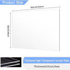 2 Pack 12x16 Inch Acrylic Sheet 1/8" Thick, Cast Acrylic Sheet, - Image 2