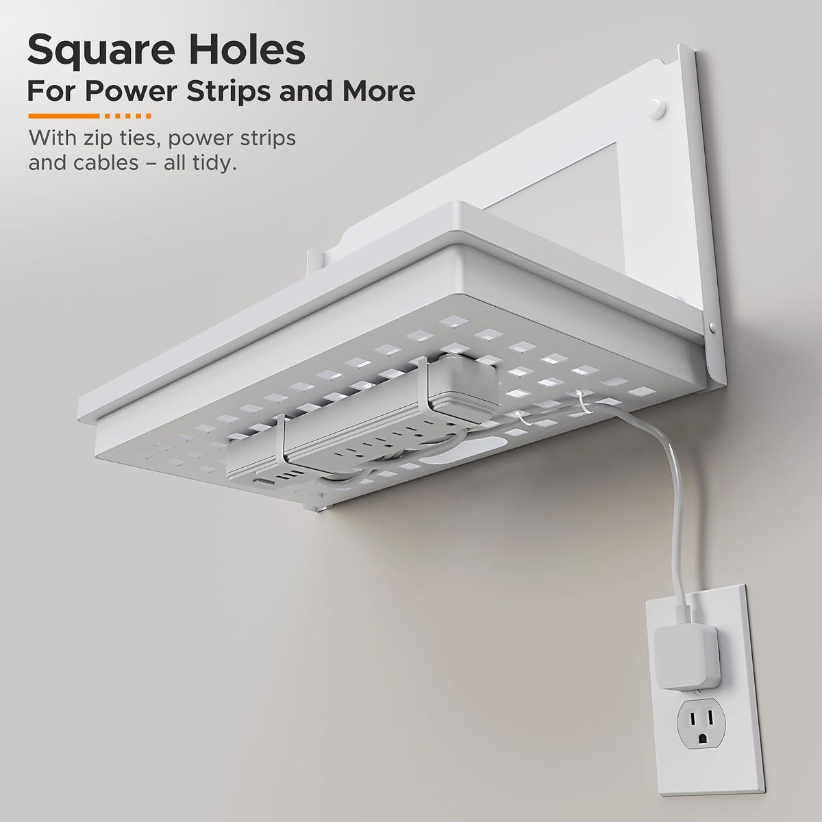 VICSKY 14-inch Wall Mount Router and Modem Shelf with Cable Management