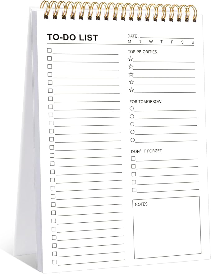 To Do List Notepad, 120 Pages 6.7x9.8" to Do List Notebook Undated Daily by Thboxes