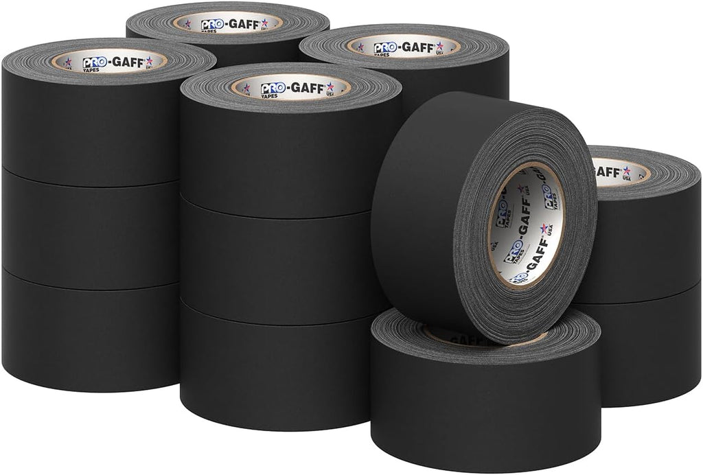 3" Pro Gaff Gaffers Tape 55 yards length black matte. Premium Heavy-Duty