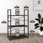 CAPHAUS 3 Tier Small Bookshelf, 24 Inch Width Free Standing Shelf, Bookcase - Image 3