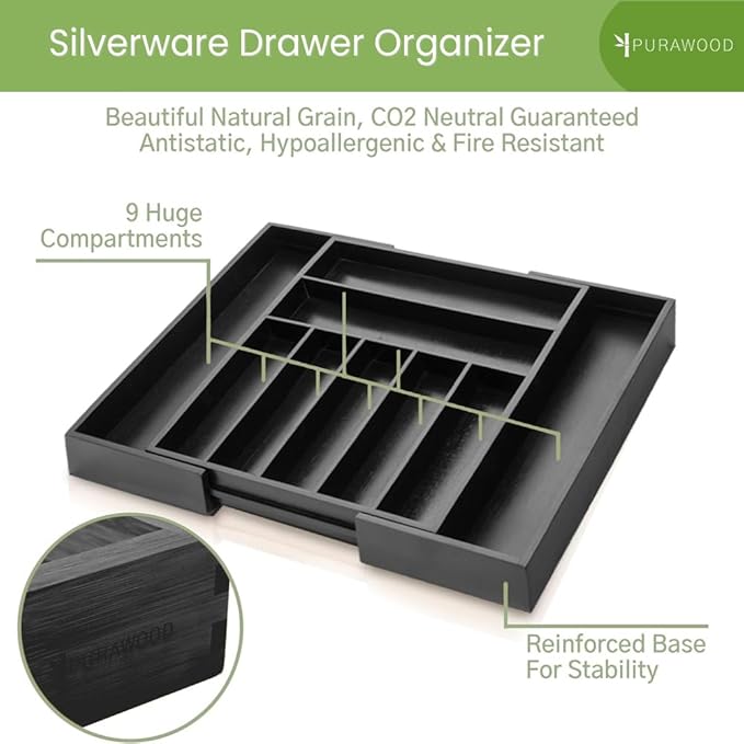 Purawood Bamboo Drawer Organizer - Image 3