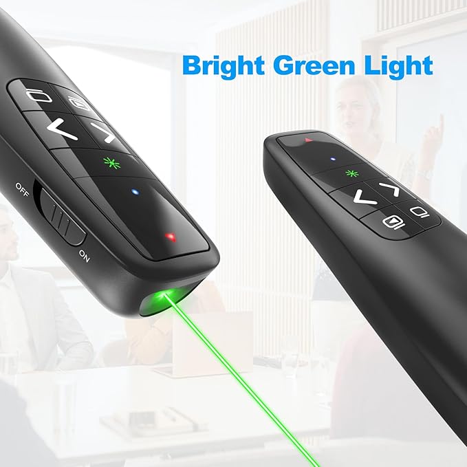 Presentation Clicker for PowerPoint, Wireless Presenter Remote Green Laser - Image 4