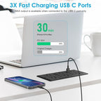 Recessed Power Strip, 30W PD USB-C & USB-A Fast Charging, Drawer Outlet Plug in - Image 4