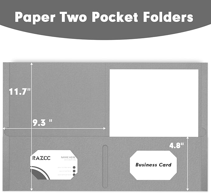 Two Pocket Folders, RAZCC 50 Pack 2 Pocket Folders Fit Letter Size Paper - Image 2