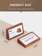 6 Pack Small Wood Price Tag Label Holder Tabletop Stand or Recline Small Sign - Image 3
