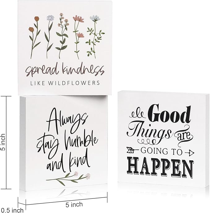 3 PCS Inspirational Wooden Box Signs - Image 3