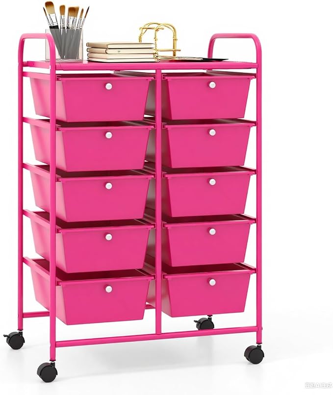 GLACER 10 Drawer Rolling Cart, Storage Cart by GLACERGrowupinhappiness