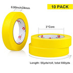 BOMEI PACK Yellow Painters Tape 1 Inch Bulk - Image 2