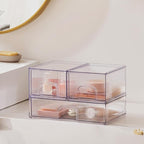 Vorey Clear Stackable Desk Storage Drawers, 3 Pack Acrylic Bathroom Makeup - Image 8