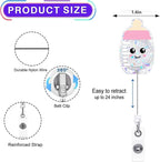 2Pcs Cute Baby Bottle Badge Reel Retractable - Image 2
