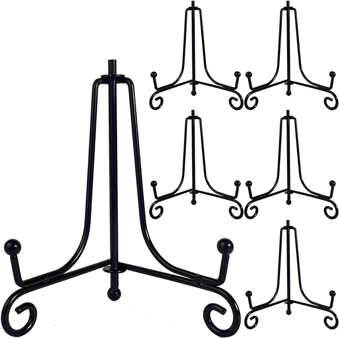 HENABLE 6PCS Premium Black Iron Plate Stands by HENABLE