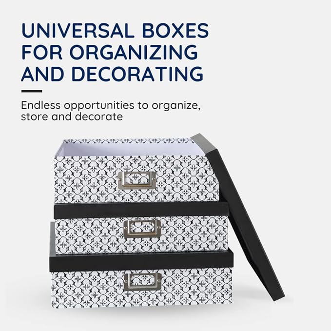 Soul & Lane Black and White Decorative Storage Boxes - Image 2