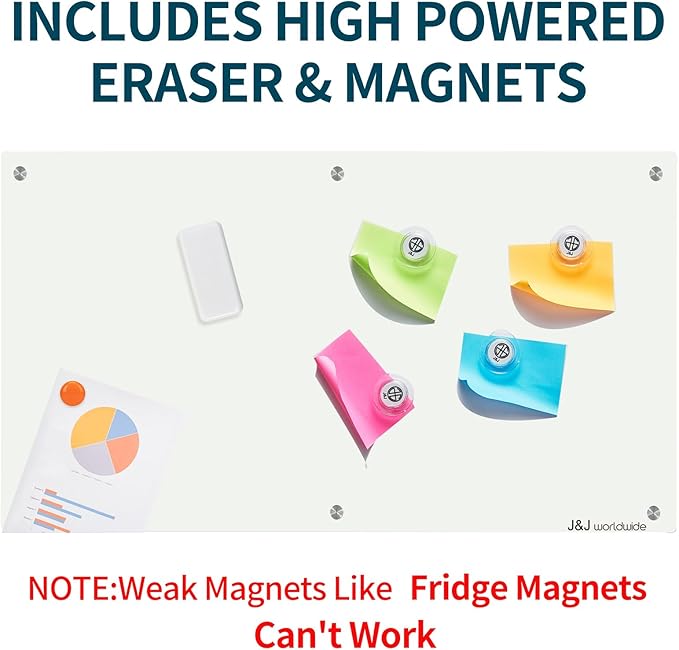 Magnetic Glass Whiteboard 6' x 3', Large Glass Dry Erase Board 70 x 35 Inches - Image 3