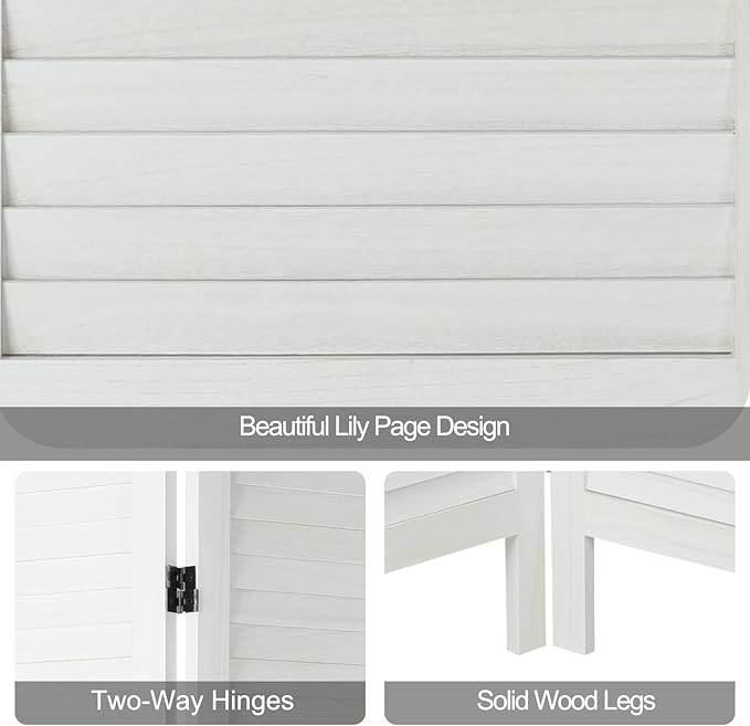 6 Panel Room Dividers and Folding Privacy Screens, Divider - Image 7
