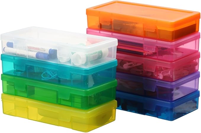 novelinks Stackable Plastic Clear Storage Box Containers - Image 6