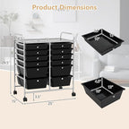 HAPPYGRILL Happygrill 12-Drawer Rolling Storage Cart, Utility Cart - Image 3