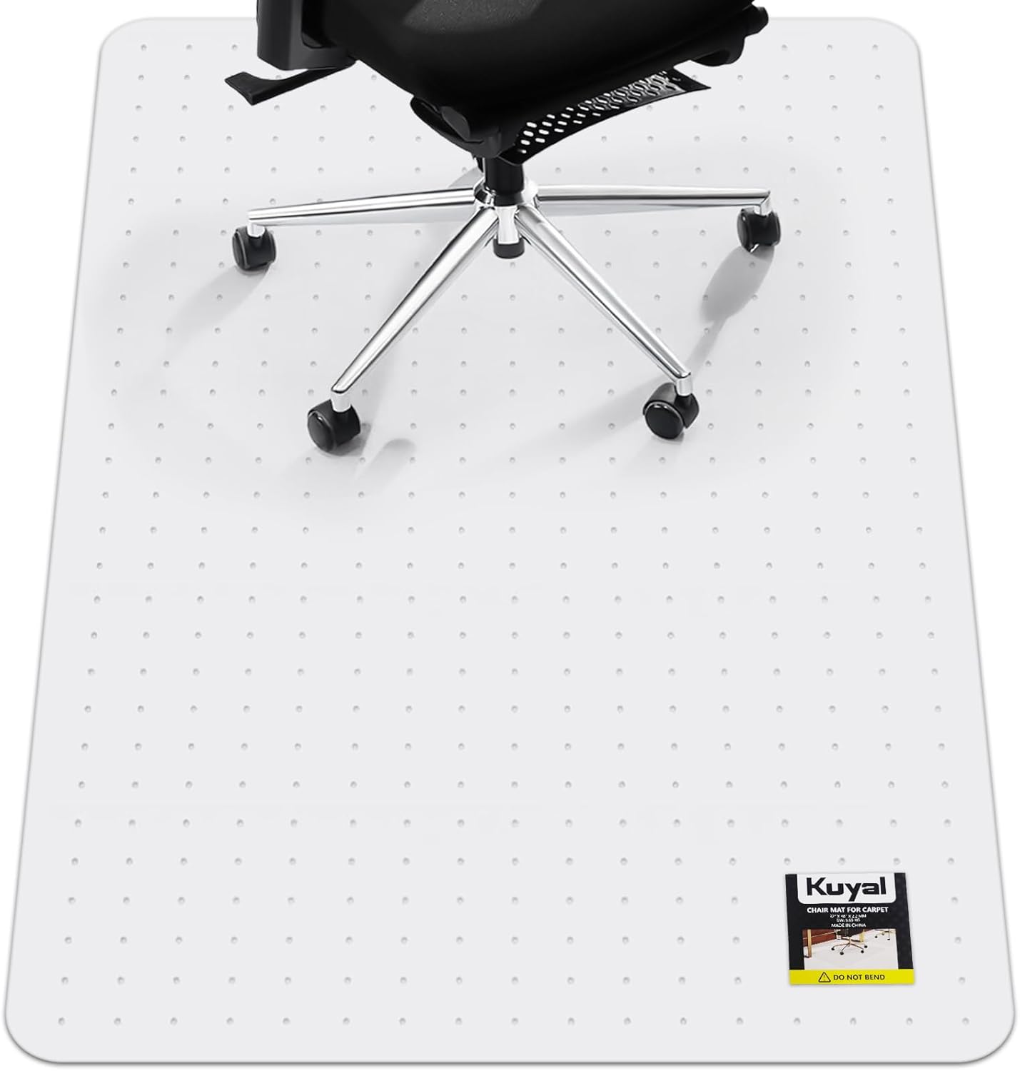 Kuyal Office Chair Mat for Carpet, Clear Heavy Duty Computer Chair Mat | 32‘’x48‘’, Under Desk Protector Carpeted Floors Mat, Easy Chair Movement,Ship Flat