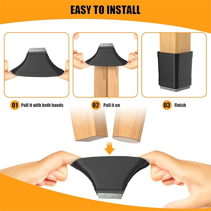 Square Chair Leg Protectors for Hardwood - Image 2