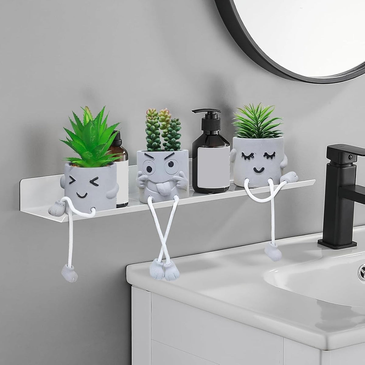 MAKHOT Artificial Succulents Potted Plant Set, Faux Succulents Office Decorat...