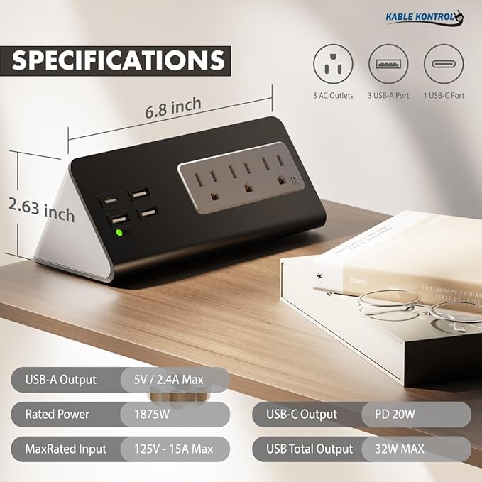 Kable Kontrol Desk Clamp Power Strip - Image 2