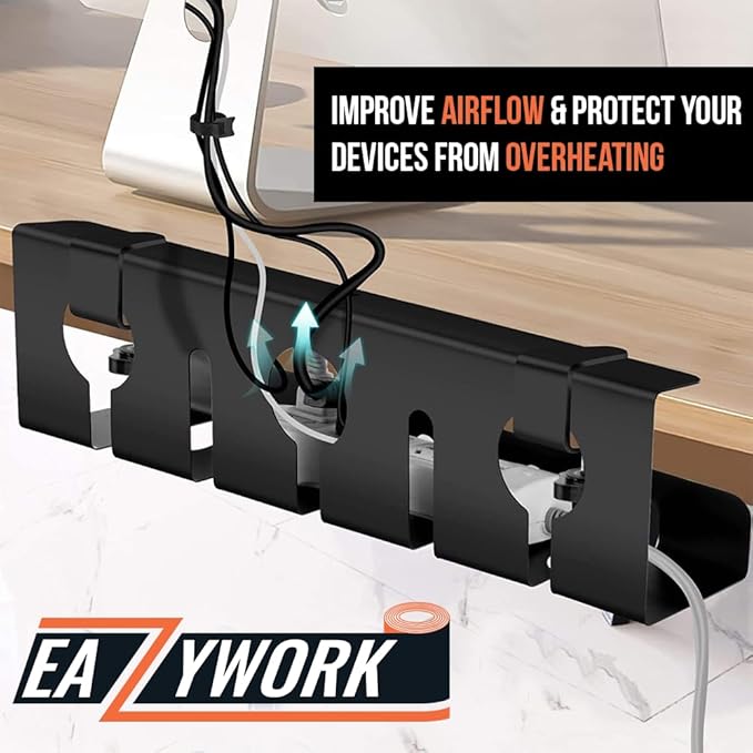 2Pcs 15.75 Inch Super Sturdy Gaming Cable Management Standing Desk wire - Image 4