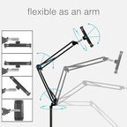 Tablet Floor Stand with 5LB Metal Base, Overhead Bed Phone Stand Angle Height - Image 4