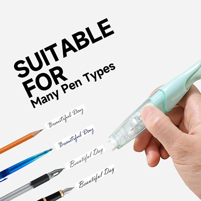 BITOSEE White Correction Tape, Retractable Refillable Correction Tape, - Image 3