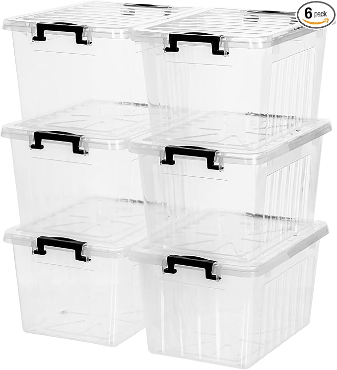 Citylife 22 QT Clear Plastic Storage Bins by Anywish