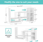 nutikas desk shelves desktop organizer shelf - white shown in use