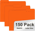 File Folder, RAZCC 150 Pack 1/3 Cut Tab File Folders Letter Size, Folders by RAZCC