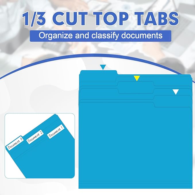 File Folder, HERKKA 30 Pack 1/3 Cut Tab File Folders, File Folders Great - Image 3
