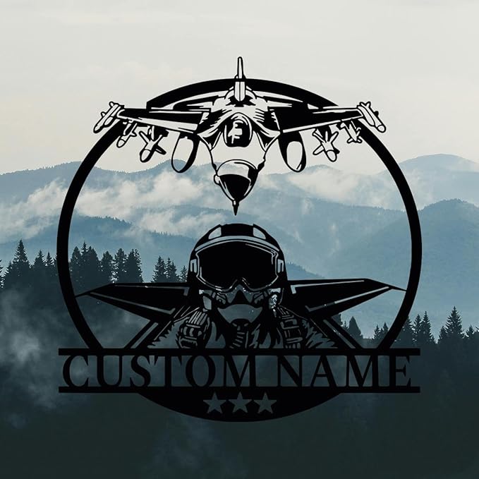 Personalized Metal Airplane Wall Art, Airplane Name Sign, Customized Pilot Name - Image 3