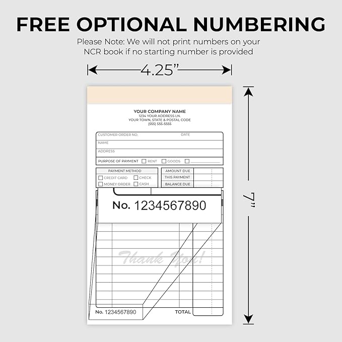 Custom 4.25" x 7" Carbonless NCR Books in 2-Part Duplicate Invoices, Work Orders - Image 4